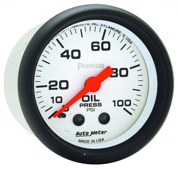 Autometer Phantom 2-1/16in Oil Pressure Gauge 0-100PSI Mechanical AU5721