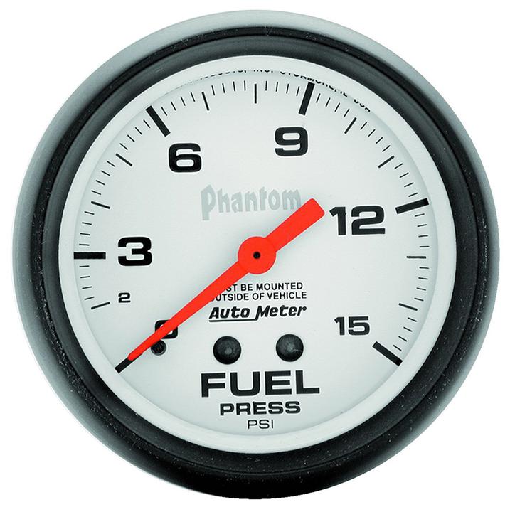 Autometer Phantom 2-5/8in Fuel Pressure Gauge 0-15PSI Mechanical AU5810