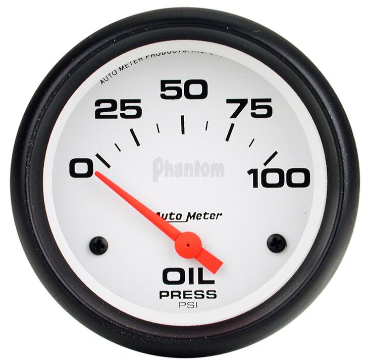 Autometer Phantom 2-5/8in Oil Pressure Gauge 0-100PSI Short Sweep Electric AU5827
