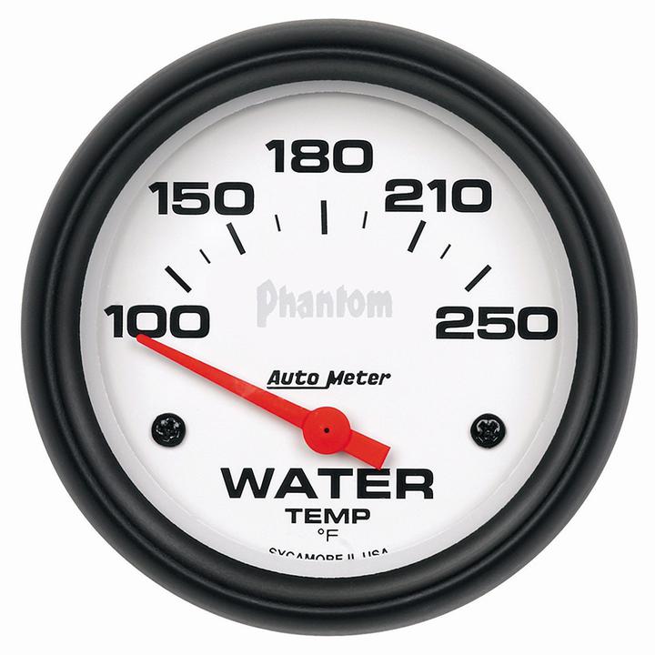 Autometer Phantom 2-5/8in Water Temp Gauge 100-250F Short Sweep Electric AU5837