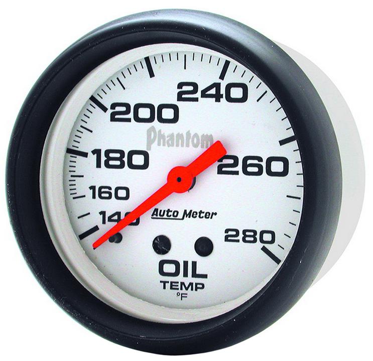 Autometer Phantom 2-5/8in Oil Temp Gauge 140-280F Mechanical AU5841