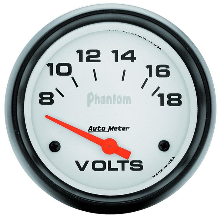 Autometer Phantom 2-5/8in Voltmeter 0-18V Short Sweep Electric AU5891