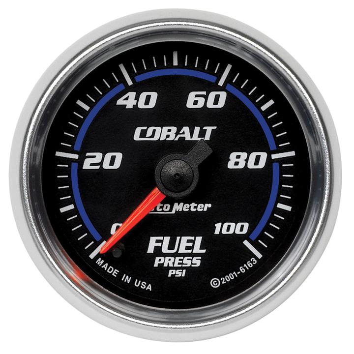 Autometer Cobalt 2-1/16in Fuel Pressure Gauge 0-100 PSI Full Sweep Electric AU6163