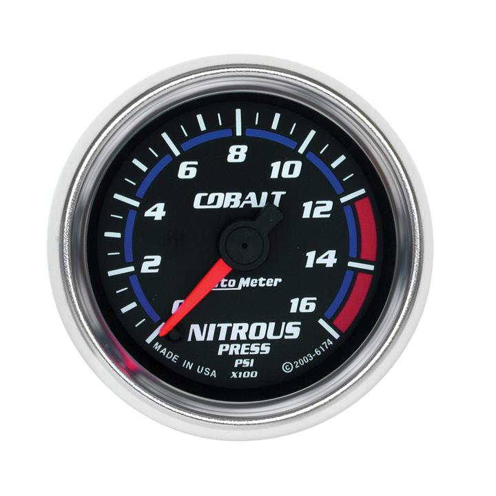 Autometer Cobalt 2-1/16in Nitrous Pressure Gauge 0-1600PSI Full Sweep Electric AU6174