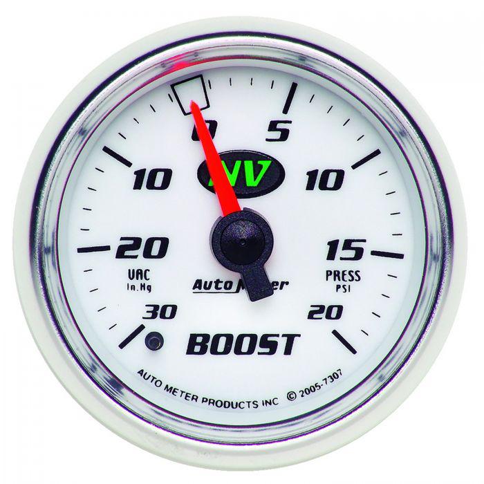 Autometer NV Series 2-1/16in Boost Vacuum Gauge 30in/Hg 20PSI Mechanical AU7307