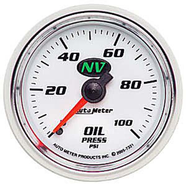 Autometer NV Series 2-1/16in Oil Pressure Gauge 0-100PSI Mechanical 10ft AU7321