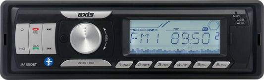 Axis Marine Bluetooth AM/FM AUX USB SD Card Mechless Headunit Black MA1500BT
