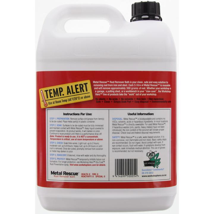 Bar's Bugs Workshop Hero Metal Rescue Rust Removal Bath 5L