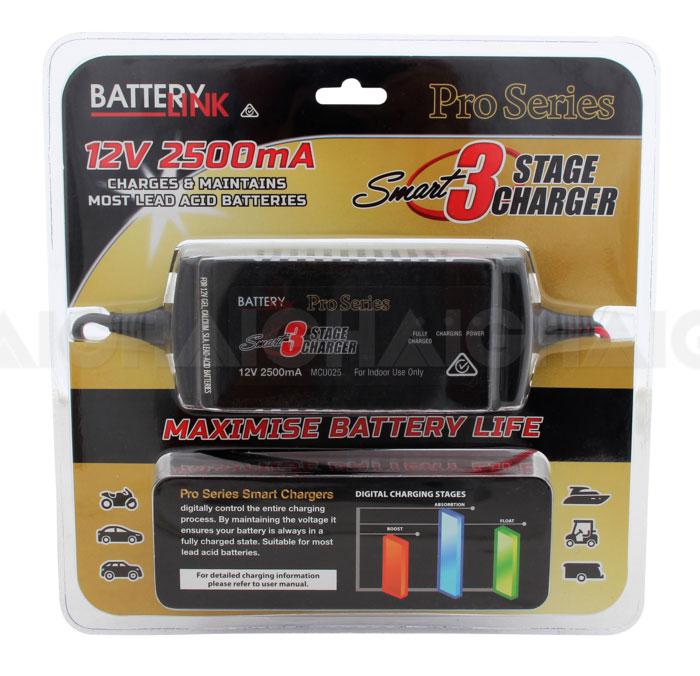 Battery Link Smart Battery Charger 2.5A 12V 3 Stage