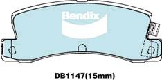 Bendix Protrans Brake Pad Set Rear DB1147 PR