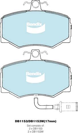 Bendix General CT Brake Pad Set Front DB1153 GCT