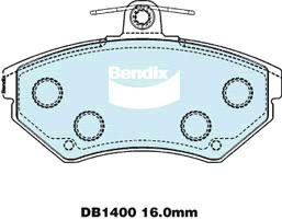 Bendix EURO Brake Pad Set Front DB1400 EURO+