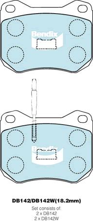 Bendix General CT Brake Pad Set Front DB142 GCT