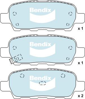 Bendix 4x4 Brake Pad Set Rear DB1509 -4WD