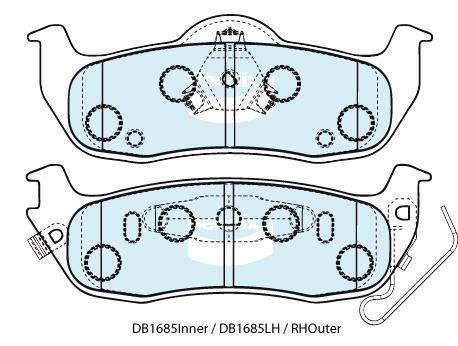 Bendix 4x4 Brake Pad Set Rear DB1685 -4WD