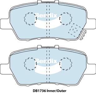 Bendix General CT Brake Pad Set Rear DB1736 GCT