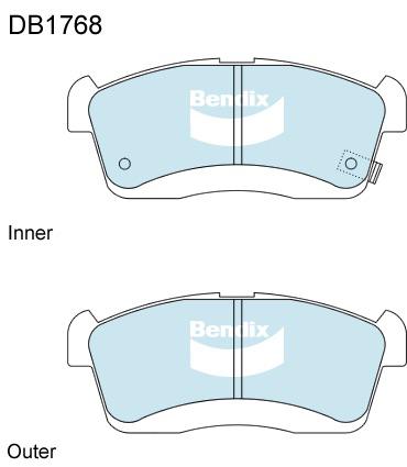 Bendix General CT Brake Pad Set Front DB1768 GCT