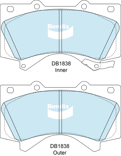 Bendix Protrans Brake Pad Set Front DB1838 PR