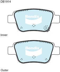 Bendix General CT Brake Pad Set Rear DB1914 GCT