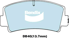 Bendix General CT Brake Pad Set Front DB40 GCT