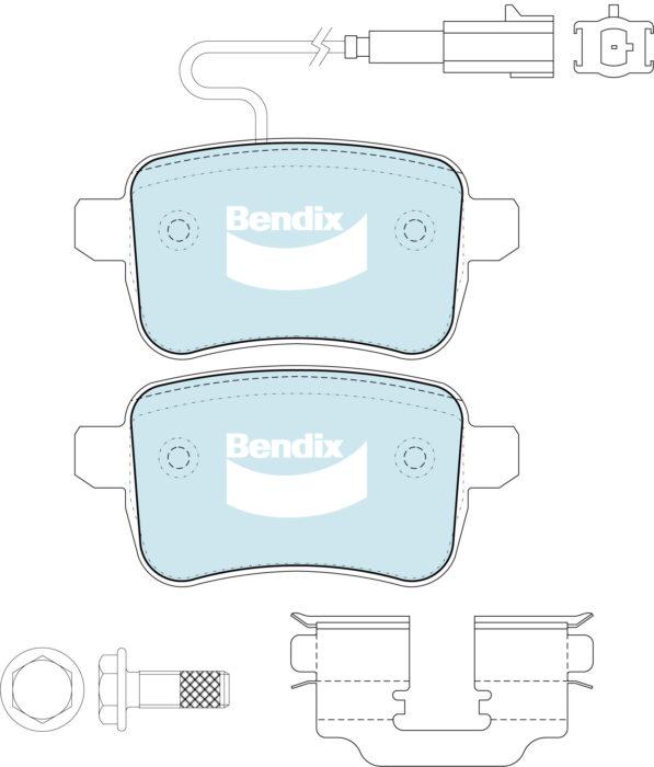Bendix EURO Brake Pad Set Rear DB2344 EURO+