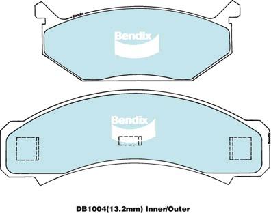Bendix General CT Brake Pad Set Front DB1004 GCT