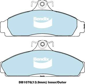 Bendix General CT Brake Pad Set Front DB1076 GCT
