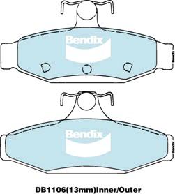 Bendix General CT Brake Pad Set Rear DB1106 GCT