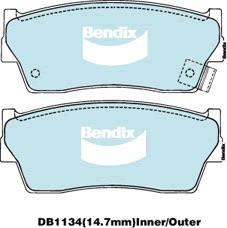 Bendix Protrans Brake Pad Set Front DB1134 PR