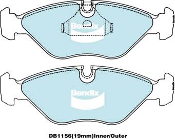 Bendix General CT Brake Pad Set Front DB1156 GCT