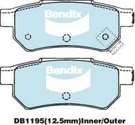 Bendix General CT Brake Pad Set Rear DB1195 GCT