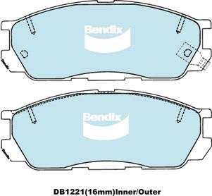 Bendix General CT Brake Pad Set Front DB1221 GCT