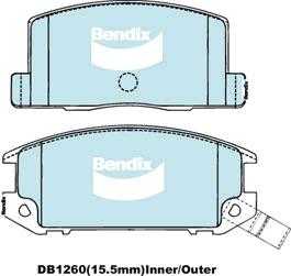 Bendix General CT Brake Pad Set Rear DB1260 GCT