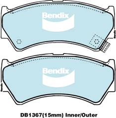 Bendix General CT Brake Pad Set Front DB1367 GCT