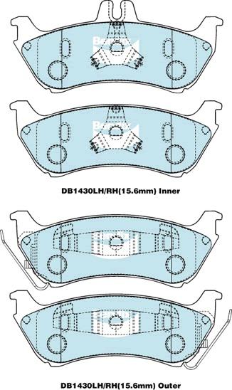 Bendix Heavy Duty Brake Pad Set Rear DB1430 HD