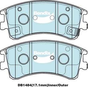 Bendix General CT Brake Pad Set Front DB1484 GCT