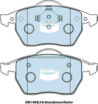 Bendix EURO Brake Pad Set Front DB1492 EURO+