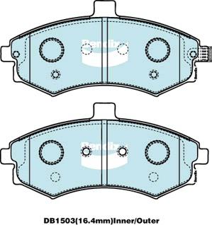Bendix General CT Brake Pad Set Front DB1503 GCT