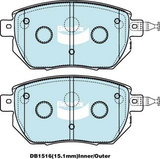 Bendix 4x4 Brake Pad Set Front DB1516 -4WD