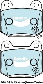 Bendix Protrans Brake Pad Set Rear DB1521 PR