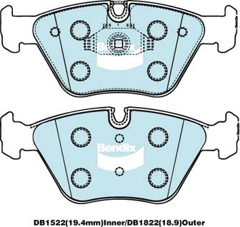 Bendix Ultimate Brake Pad Set Front DB1522 ULT