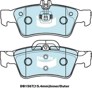 Bendix EURO Brake Pad Set Rear DB1657 EURO+