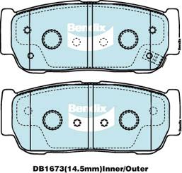 Bendix Heavy Duty Brake Pad Set Rear DB1673 HD