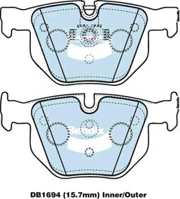 Bendix EURO Brake Pad Set Rear DB1694 EURO+