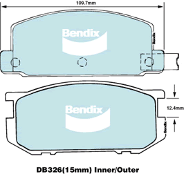 Bendix General CT Brake Pad Set Front DB326 GCT