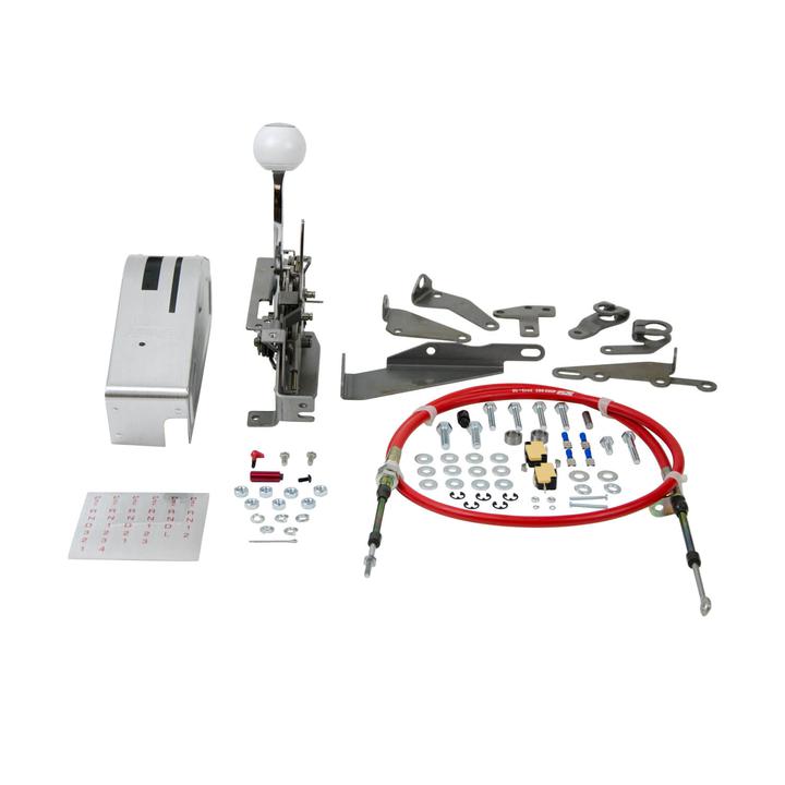 B&M Aluminium Cover & Steel Stick Pro Ratchet Shifter Automatic Brushed Finish BM80842