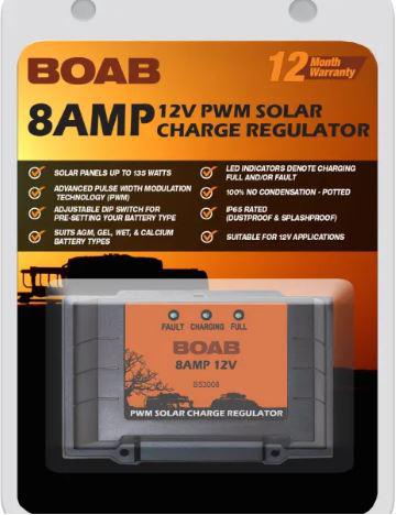 Boab Solar Charge Regulator PWM 8A 12V B53008