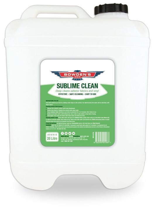 Bowden's Own Sublime Clean Exterior Fabric & Vinyl Cleaner 20L