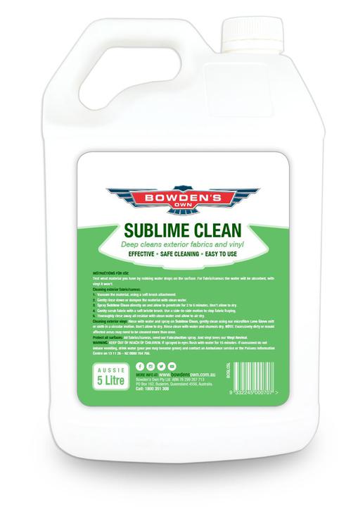 Bowden's Own Sublime Clean Exterior Fabric & Vinyl Cleaner 5L
