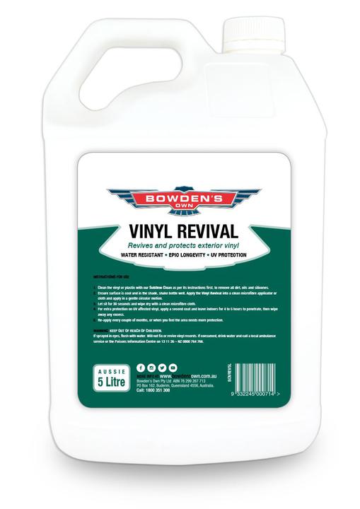 Bowden's Own Vinyl Revival Exterior Plastic, Rubber & Vinyl Protectant 5L